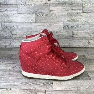 Nike Dunk Sky Hi Print Hidden Wedge Heel Shoes Size 8.5 Hyper Red 543258-600